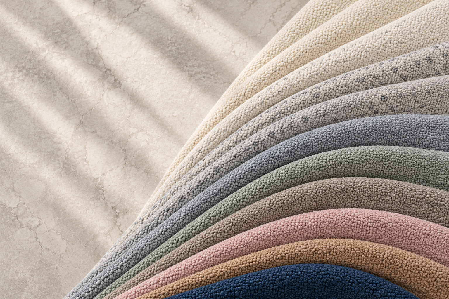 Close-up of premium upholstery fabric samples in a range of textures